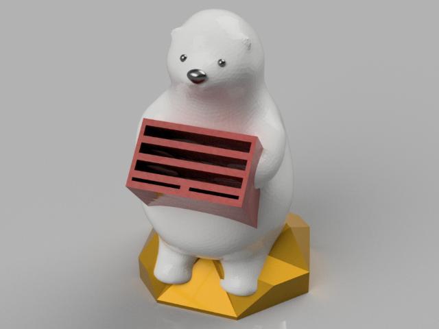 KUMATY :  Polar Bear SD/micro SD Card Holder