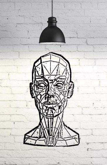 Low Poly Bust Wall 2D