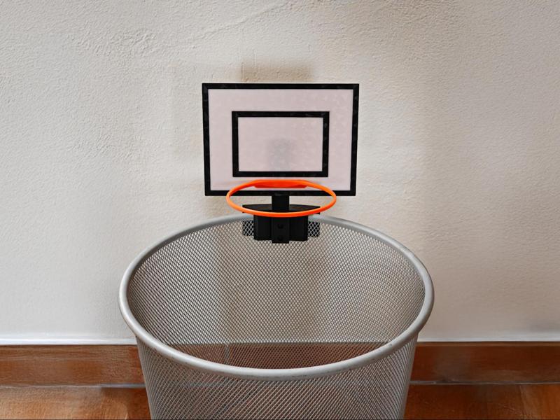 Basketball hoop for paper basket