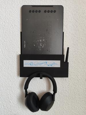 Graphic tablet and headset holder