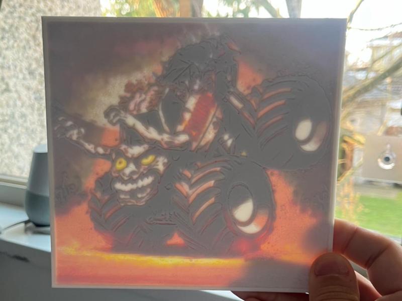 Monster truck "Zombie" lithophane