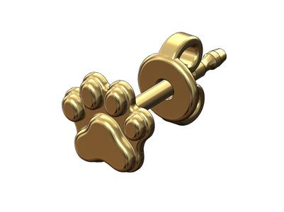 Pawprint stud earring 3D print model