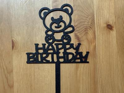 Teddy Happy Birthday Cake Topper