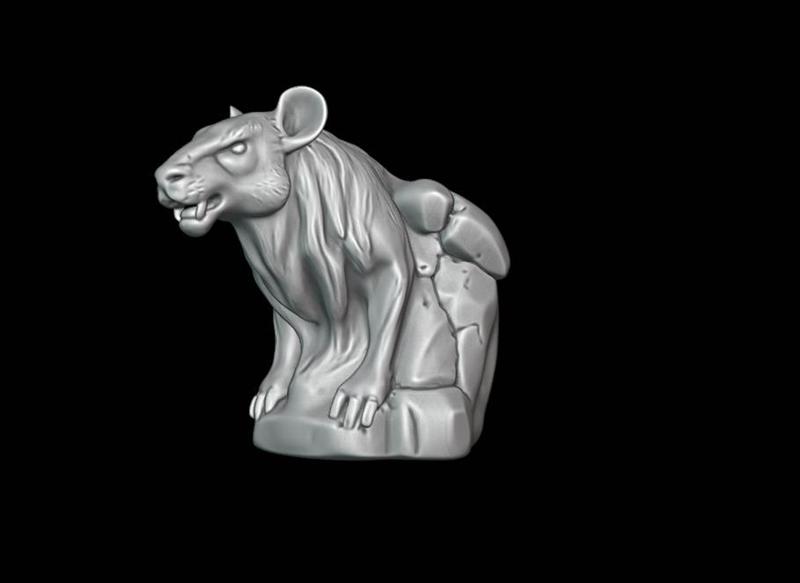 Snarling Hyena on Rocky Base - K197 Gift Bust Figure Unique & Detailed 3D Print Model