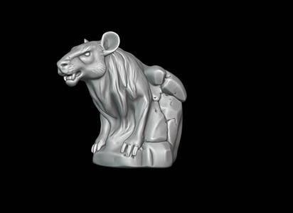 Snarling Hyena on Rocky Base - K197 Gift Bust Figure Unique & Detailed 3D Print Model