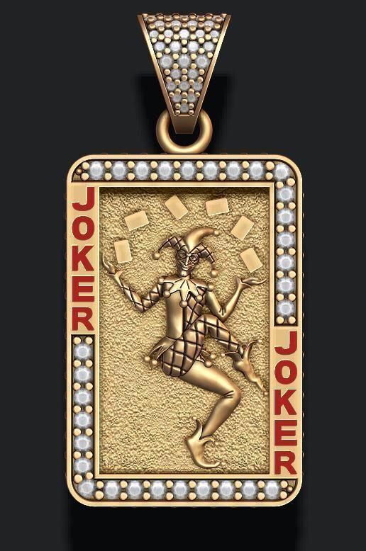 Joker playing card pendant 3D print model