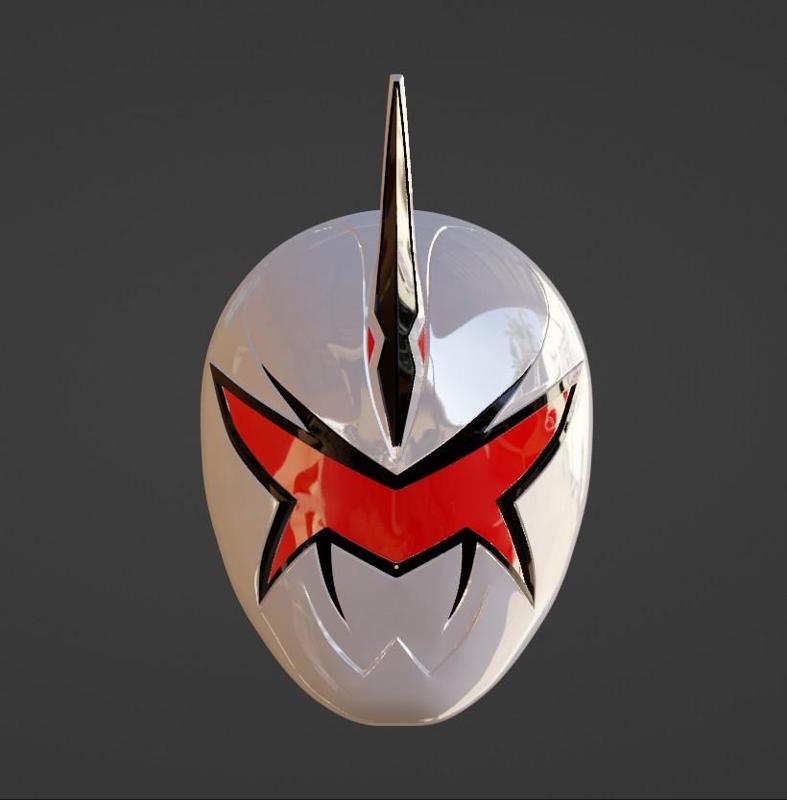 Power Rangers Dino Thunder White Ranger Abarekiller helmet 3D print model