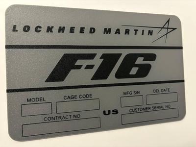 F-16 Data Plate