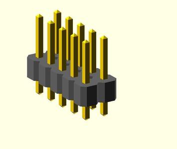 OpenSCAD Customizable Pin header 3D model