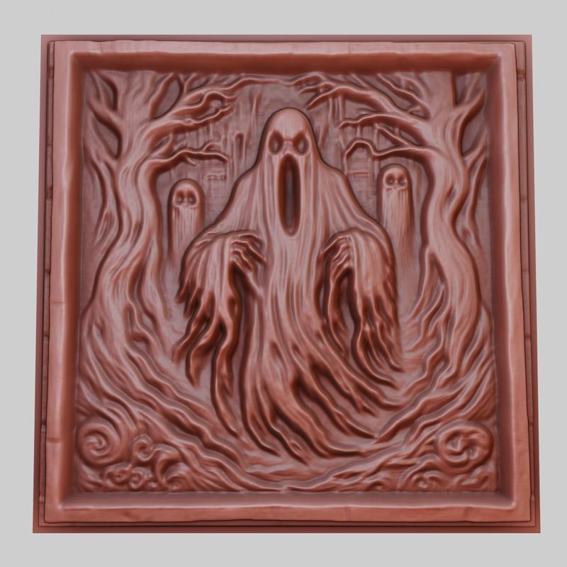 A spooky ghost 3d printer model  obj stl