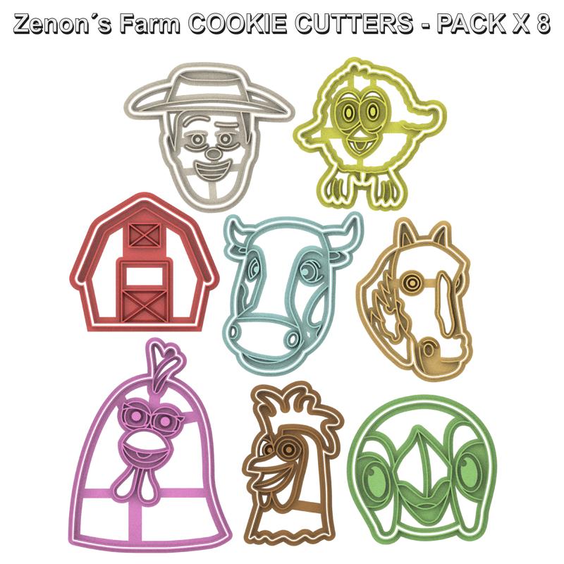 ZENON FARM COOKIE CUTTERS - PACK X 8