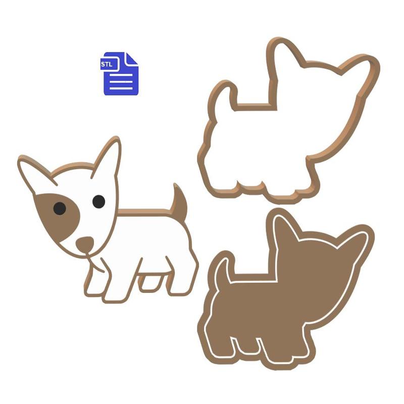 3pc Bull Terrier Puppy Bath Bomb Mold