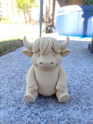 Little fluffy horned cow