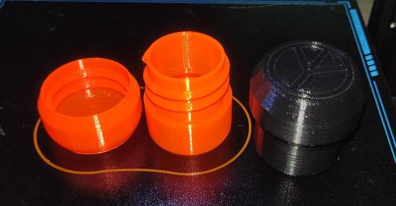 Threaded Container Peace Symbol (Weed and herbs storage)