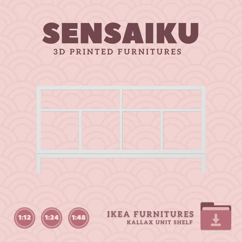 Miniature Replica KALLAX TV Bench with Underframe for Miniature Dollhouse - IKEA (1:12,24,48) - 3D Print Instant Download
