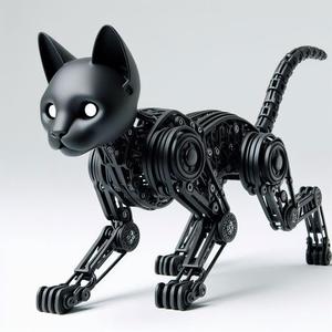 Robotic Cat 3D Print – Futuristic Mechanical Feline Figurine