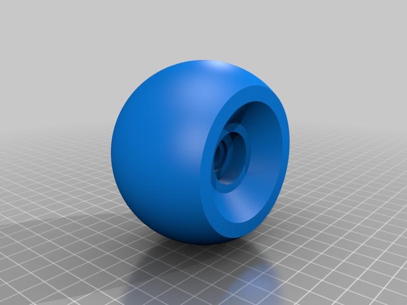 roue avant tondeuse diam 50mm  avec emplacement pour 2 roulements de 22mm/8mm