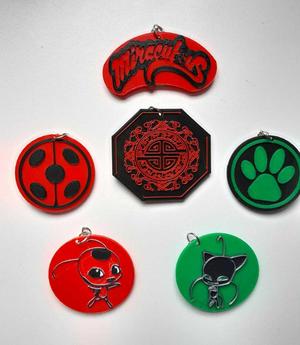 Miraculous Ladybug keychains set x6