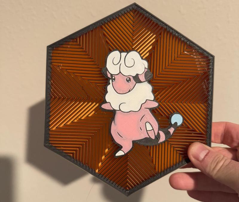 #180 Flaaffy Hex Wall Art