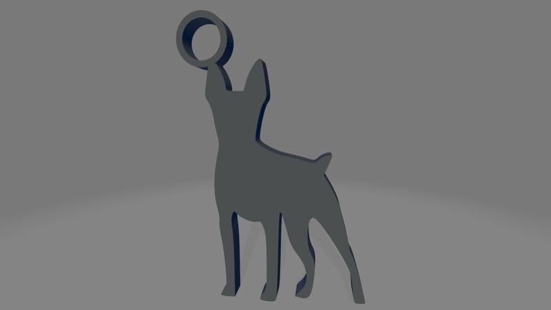 Fox Terrier silhouette keychain