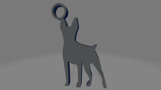 Fox Terrier silhouette keychain