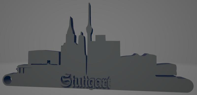 Stuttgart city keychain (silhouette)