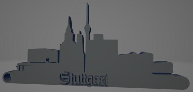 Stuttgart city keychain (silhouette)
