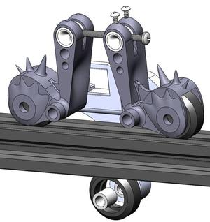 Cantilever gantry guide adjuster