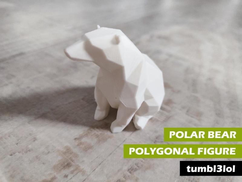 Polygonal figure of a polar bear