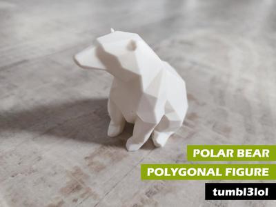 Polygonal figure of a polar bear