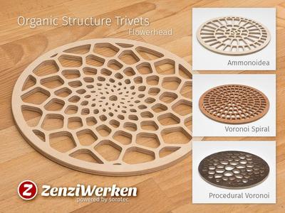 Various Organic Structure Trivets cnc/laser
