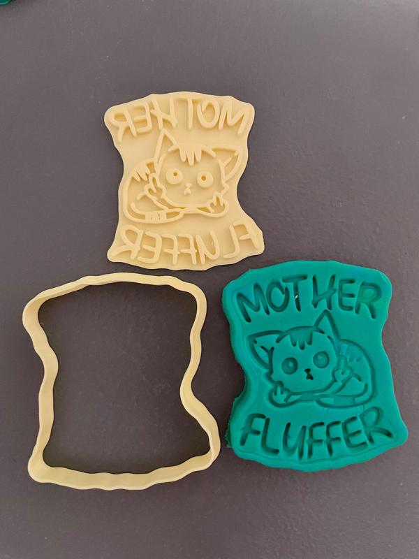 Mother fluffer cat cookie cutter