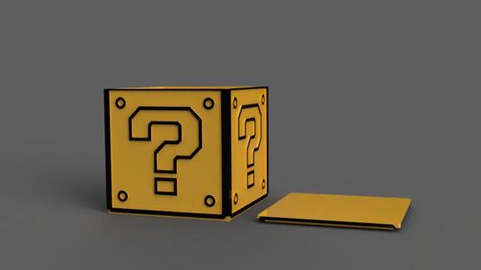 Super Mario Question Block Storage Cube