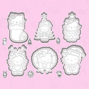 Christmas | New Year cookie cutters - Hello Kitty set / bundle - 6 pieces