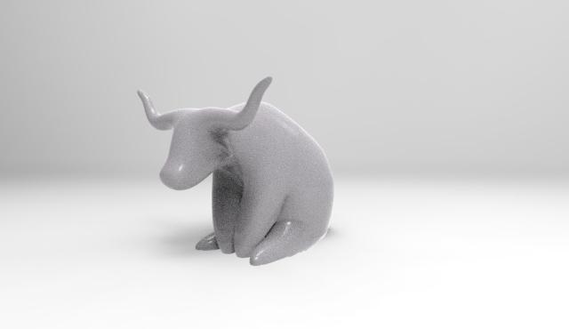 modelo de buey sentado