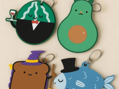 Food With Attitude | Set of 4 Keychain