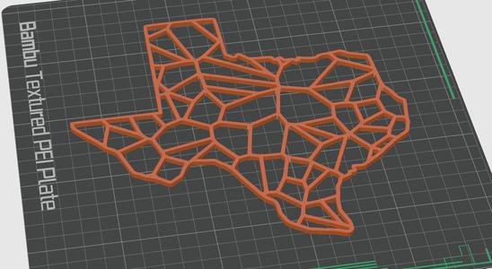 Texas Shaped Voroni Artwork