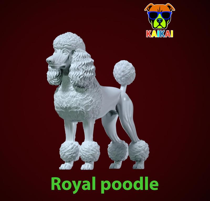 Royal poodle Dog model - Poodle Dog statue - 3D print