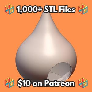 Minimalist Teardrop Shaped Fairy Hide for Small Pets like Reptiles and Hamsters MineeForm FDM 3D Print STL File