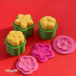 3 spring flower bathbomb mold - liliume- flax - hibiscus