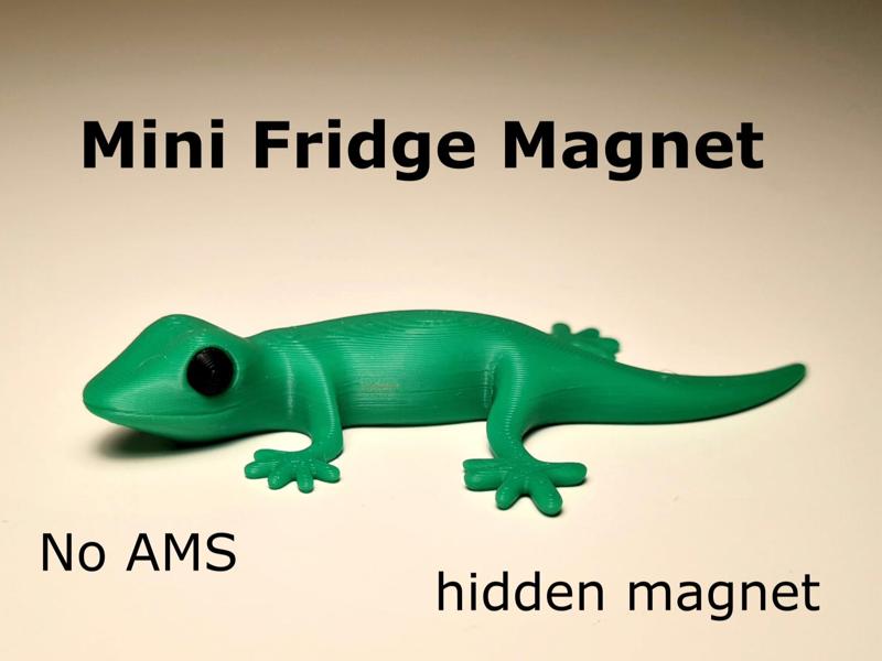 Mini Gecko Fridge Magnet - Multipart