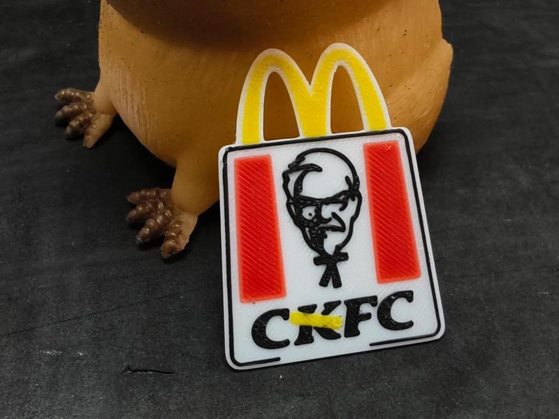 KFC becomes CFC! McDonald's treats you to a juicy chicken drumstick! Free McDonald's Crispy Chicken! CFC keychain