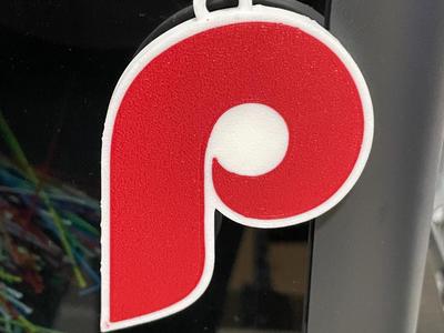 Retro Phillies P rearview mirror hanger