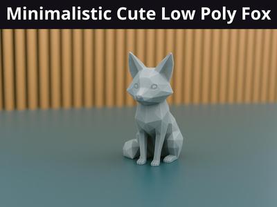 Minimalistic Cute Low Poly Fox
