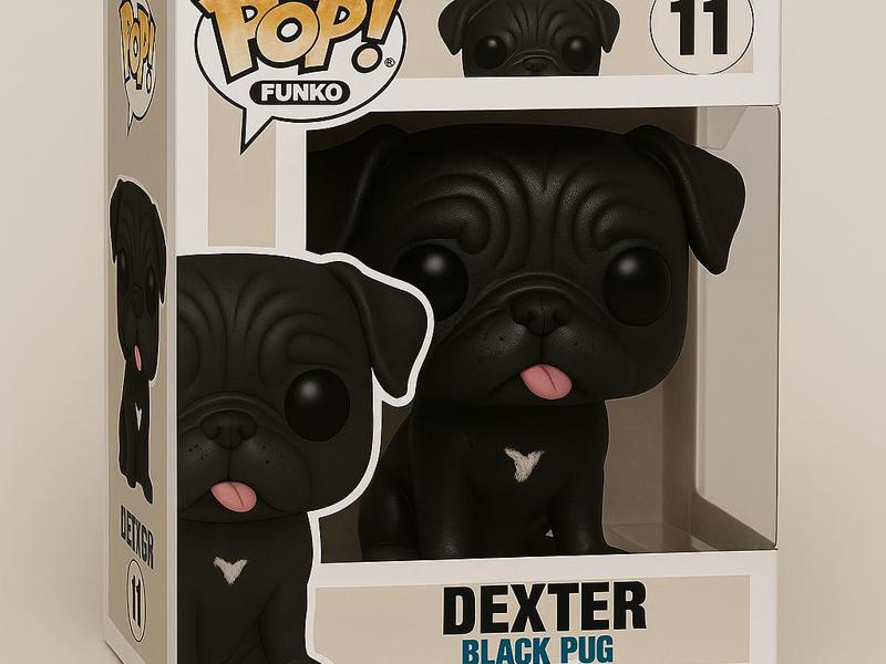 Black Pug Funko Pop Style Dog Carlino Nero 