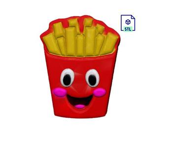 Kawaii French Fries STL FILE FOR 3D PRINTING - LASER CNC ROUTER - 3D PRINTABLE MODEL STL MODEL STL DOWNLOAD BATH BOMB/SOAP