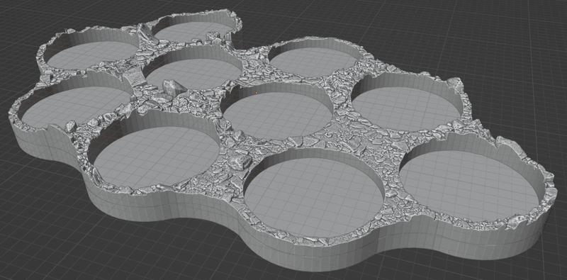 28mm movement tray with stoney surface