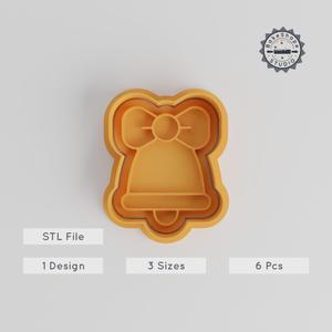 Christmas Bell Shape Cutter & Stamp Set, Cookie Fondant 3 Sizes, 6-Piece Holiday Baking Tool, Seasonal Ring, Festive Decoration PRODUCT_4838