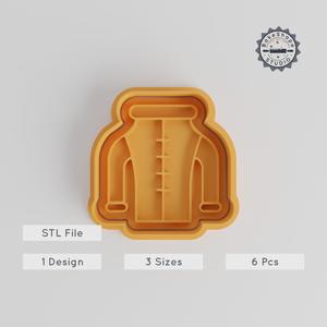 Coat Shape Cutter & Stamp Set, Cookie & Fondant Decorating Tools, 6 Pieces, S/M/L Sizes, Clothing & Blazer Design PRODUCT_4859