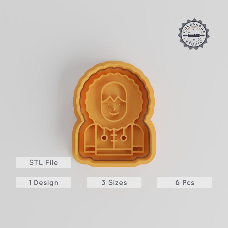 Inuit Shape Cutter & Stamp Set, 6 Pcs, S/M/L, Perfect for Cookies & Fondant, Cultural Avatar, Traditional Clothing Design PRODUCT_5394